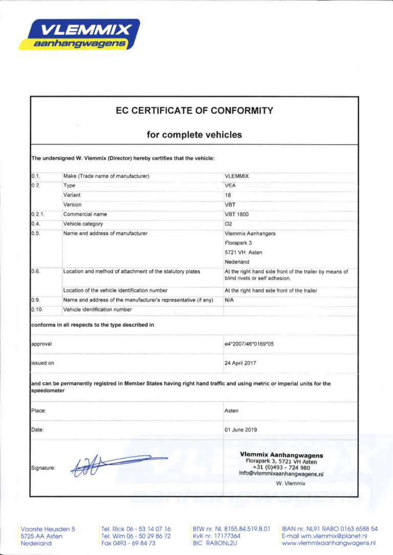 COC (Certificate of Conformity) Hvad betyder det?